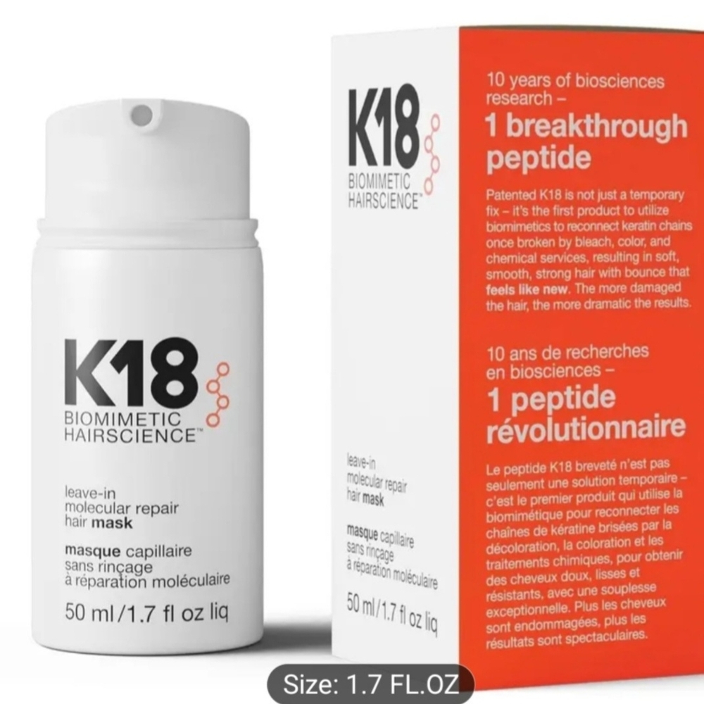 K18 Biomimetic Hairscience Molecular Repair Hair Mask - White